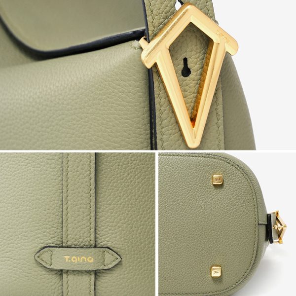 Ease Leather Shoulder Bucket Bag Tender Green - Image 2